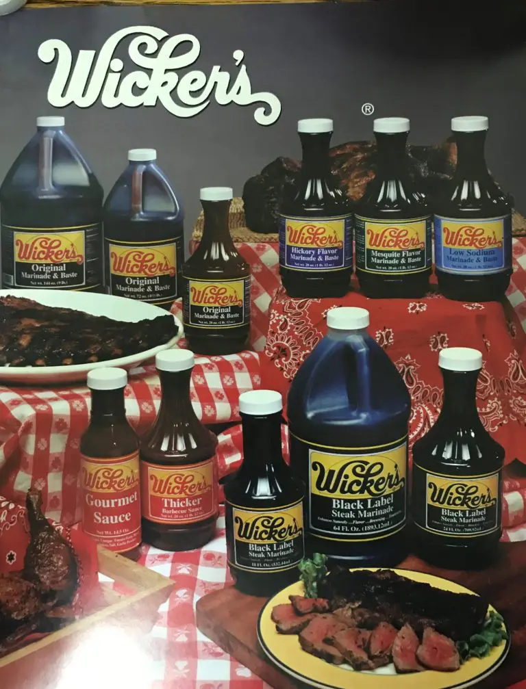 A display of all Wicker's products from decades ago.