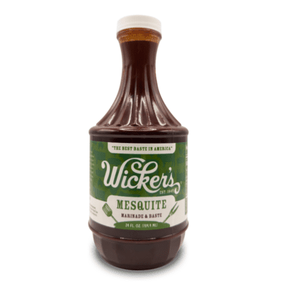 A bottle of Wicker's Mesquite Marinade
