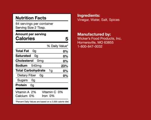 Wicker's Original Half Gallon (Case of 8) - Image 2