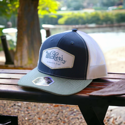 Wicker's Hat Navy & Grey Hex Patch